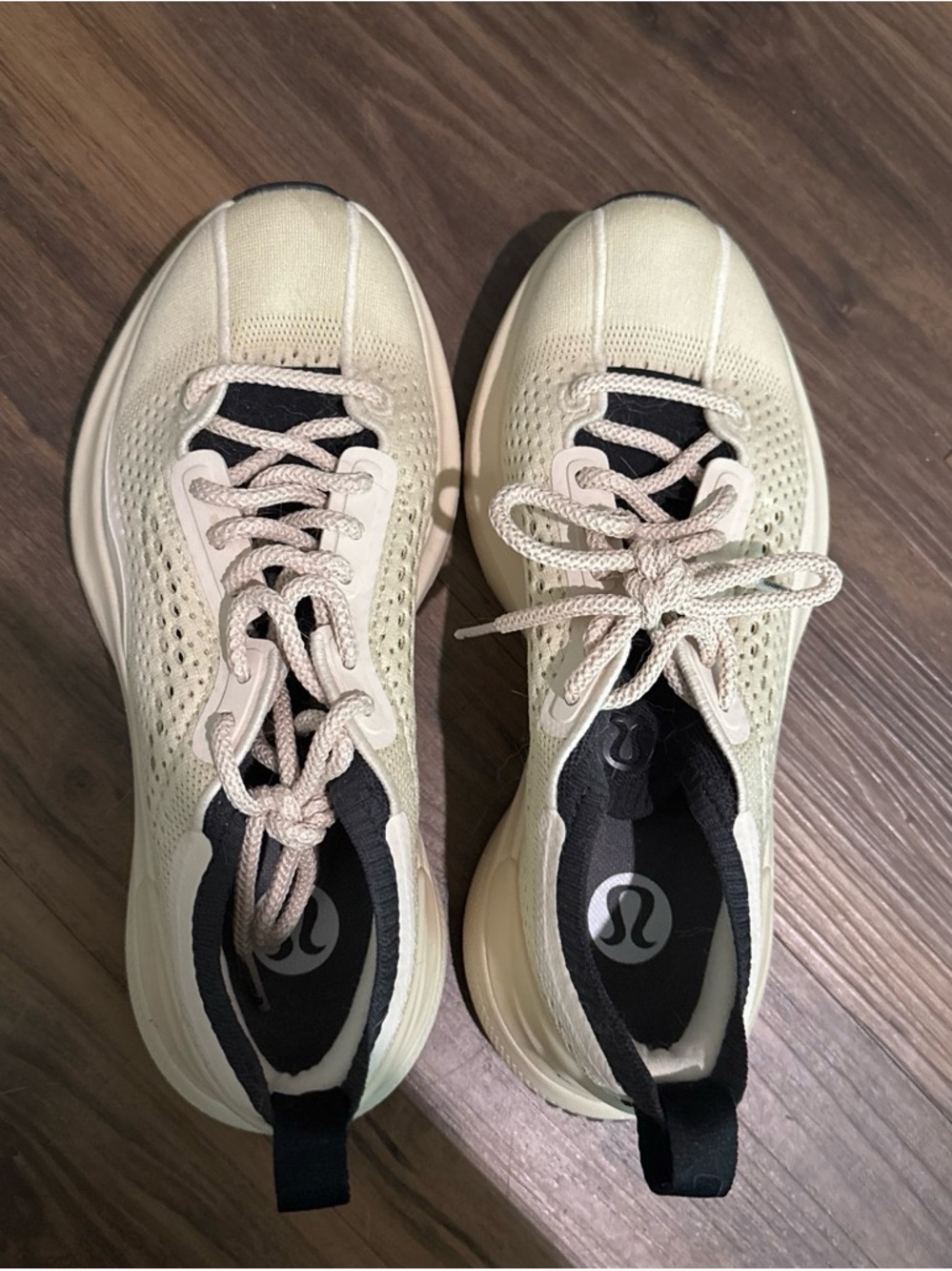 lululemon athletica Women's Cream Athletic Sneakers with Black Accents